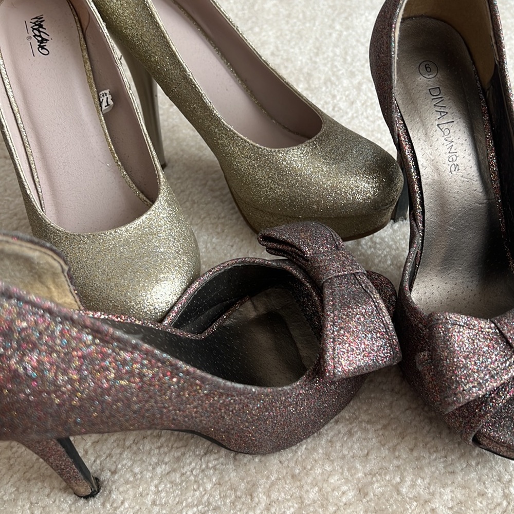 Two Sparkling glitter heels